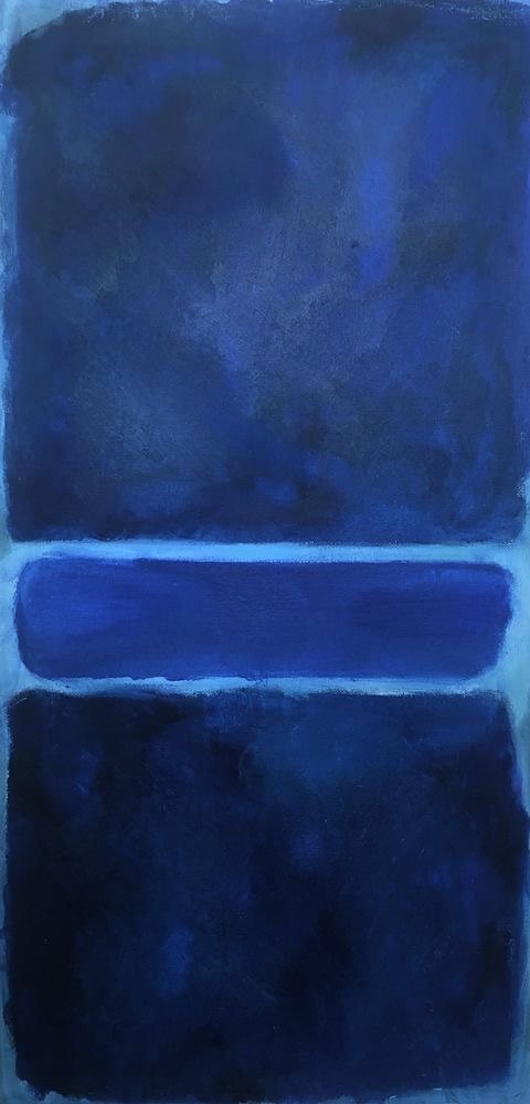 Il dettaglio della pittura azzurra abstract